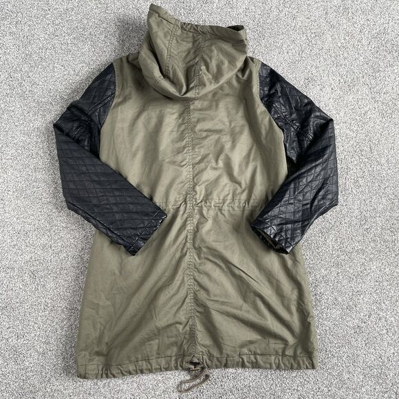 Victoria’s Secret Women’s Jacket Coat Olive Green Removable Hood Size Medium - Picture 2 of 9